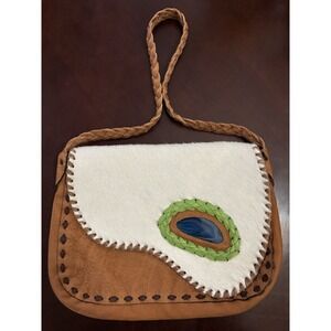 Artisan French Leather Cowhide & Agate Crossbody Bag | MAÏA Boho